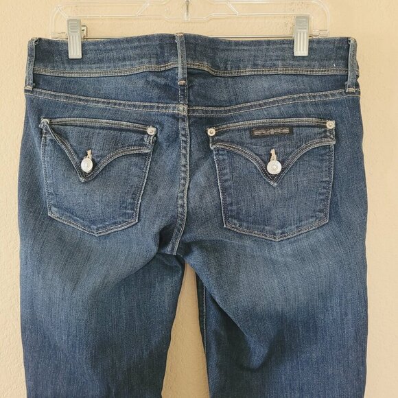 Hudson Jeans Womens Size 29 Beth Baby Boot Cut Flap Pockets Mid Rise Raw Hem Euc - Picture 10 of 11